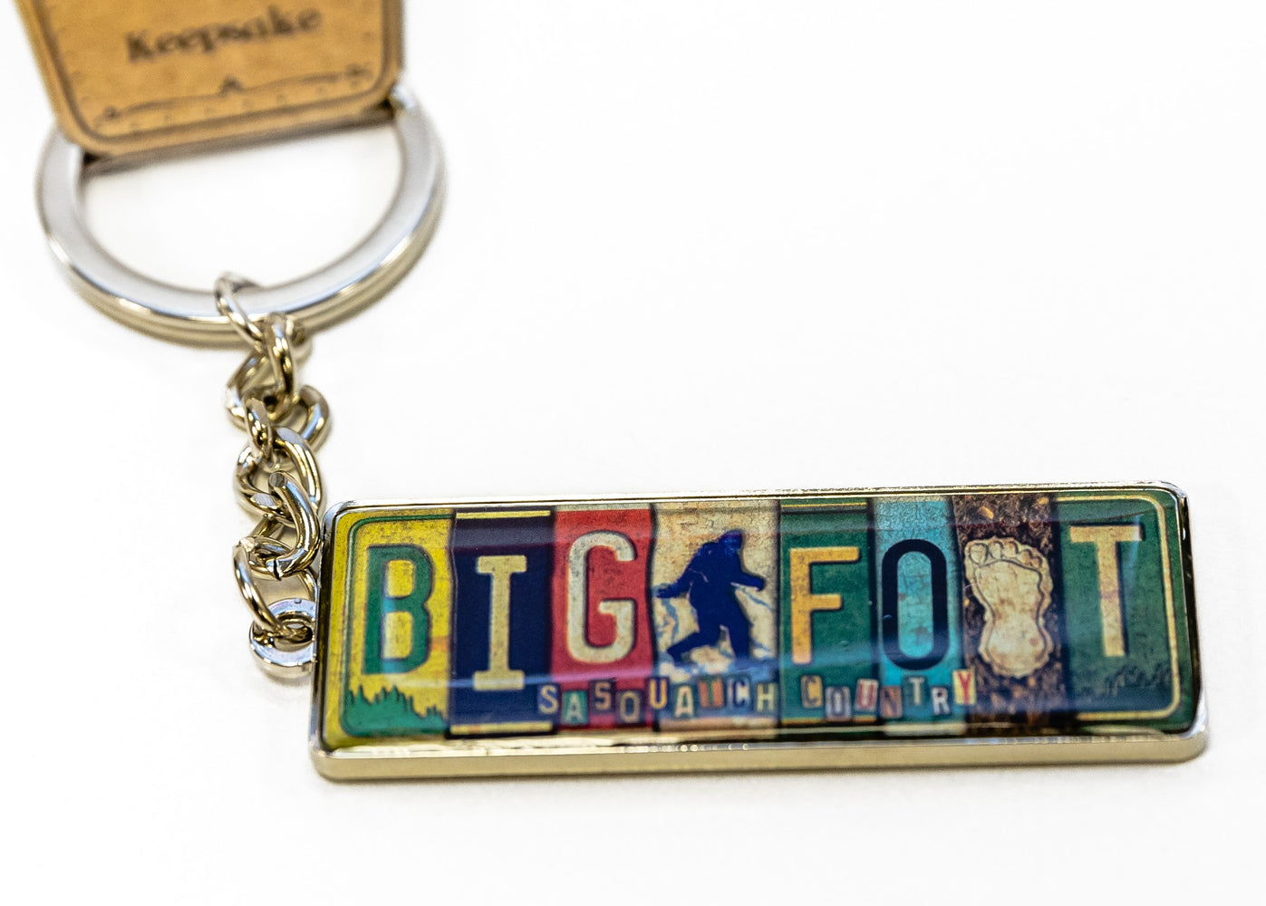 Bigfoot License Plate Keychain