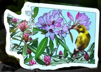 Washington State  Flower/Bird Sticker